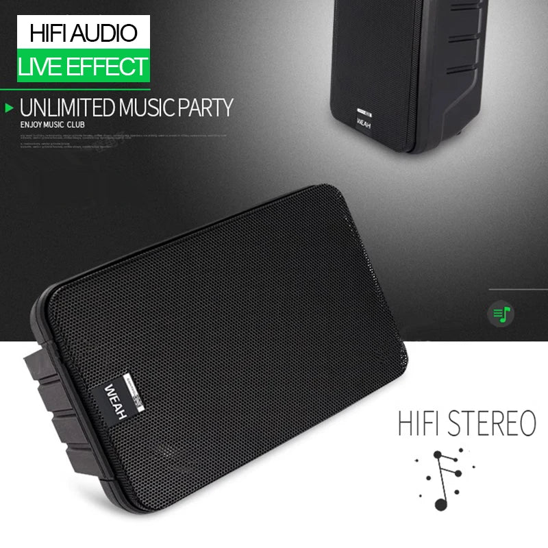 NNEOBA 100W 5-Inch Full Range Bookshelf Speakers (Black)