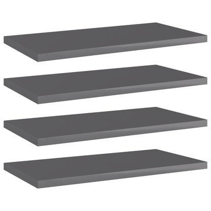 NNEVL Bookshelf Boards 4 pcs High Gloss Grey 40x20x1.5 cm Chipboard