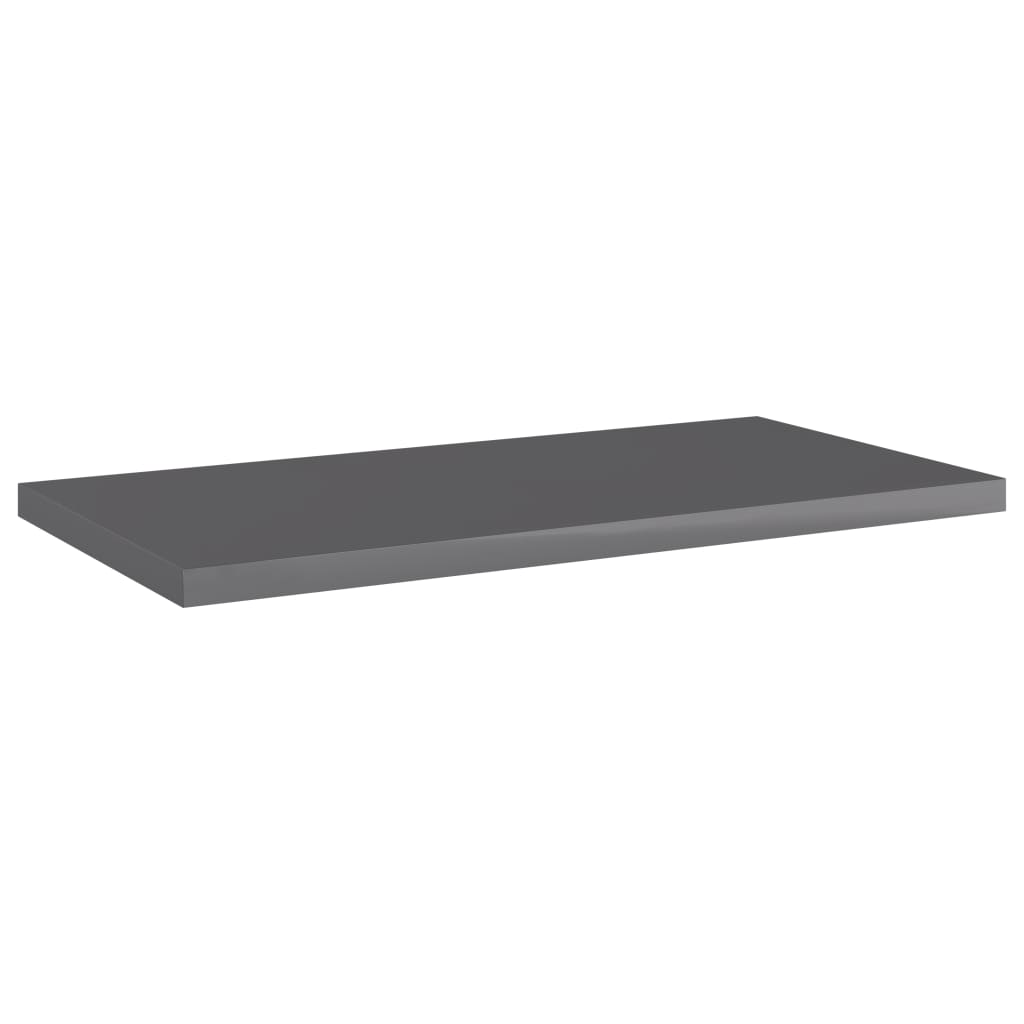 NNEVL Bookshelf Boards 4 pcs High Gloss Grey 40x20x1.5 cm Chipboard