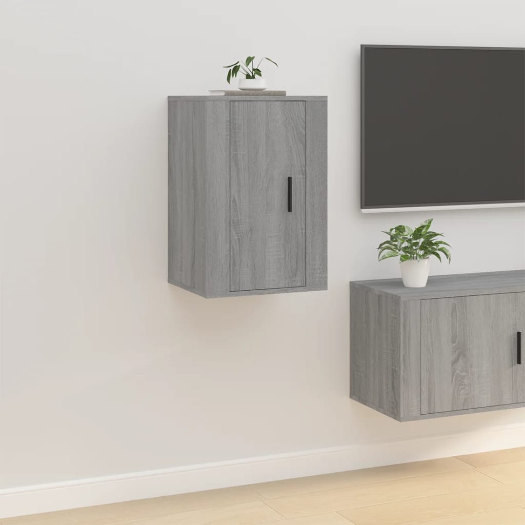 NNEVL Wall Mounted TV Cabinets 2 pcs Grey Sonoma 40x34.5x60 cm
