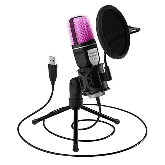 NNEOBA USB RGB Microphone Gaming Mic for Podcast & Streaming